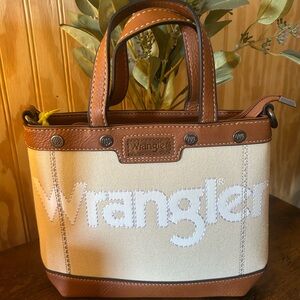 Wrangler Tan and Brown Tote Bag Mini